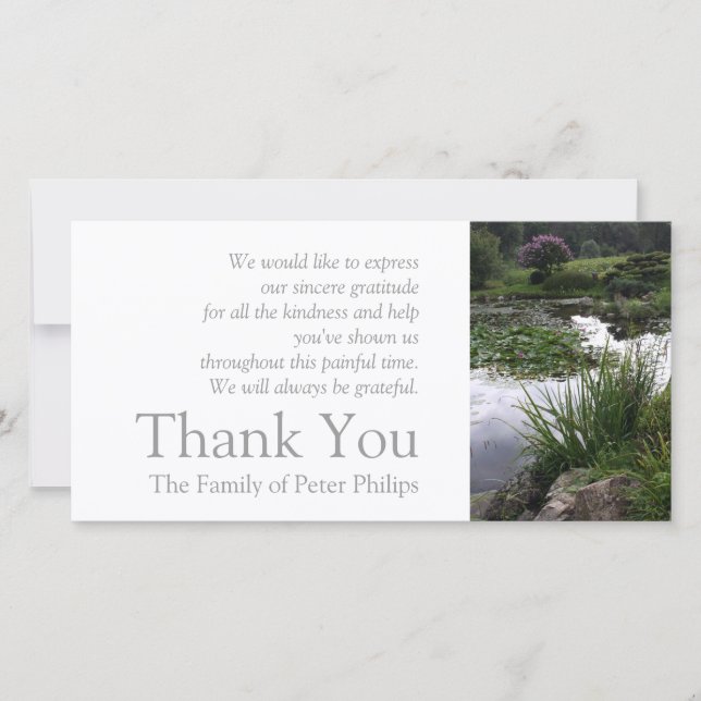 Garden 2 Peaceful Pond Sympathy Thank You 2 (Front)
