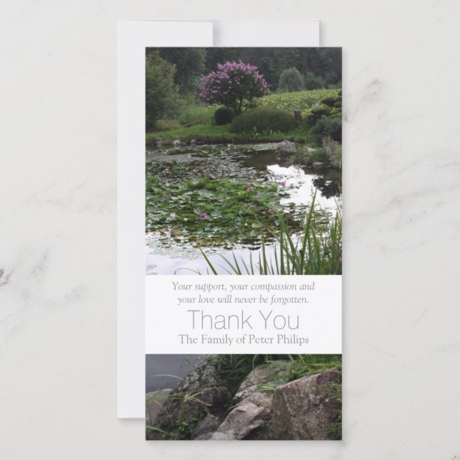 Garden 2 Peaceful Pond Sympathy Thank You 3 (Front)