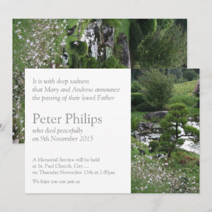 Garden 3 with Cats Memorial Funeral Announcement