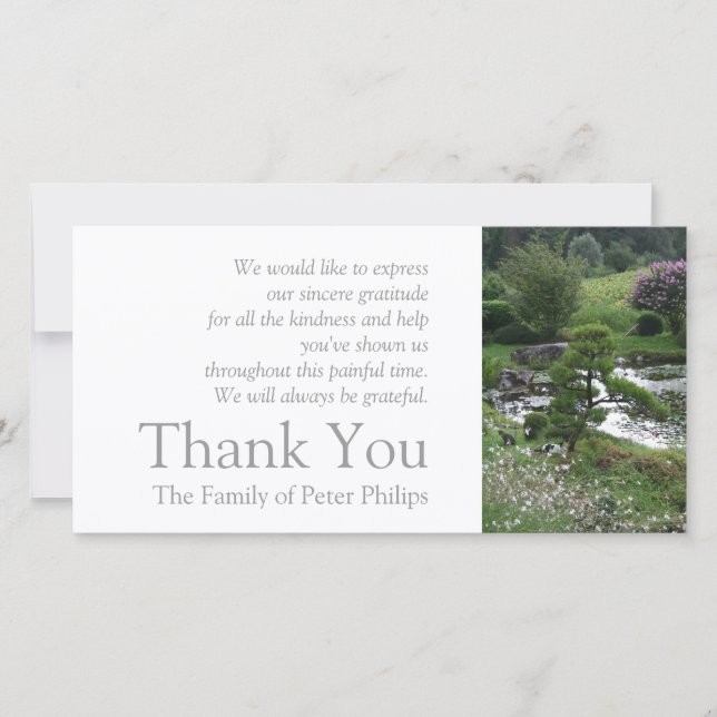 Garden 3 with Cats Sympathy Thank You 2 Card (Front)