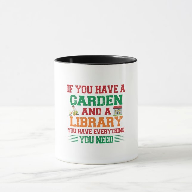 Garden and a Library is all you need Mug (Center)