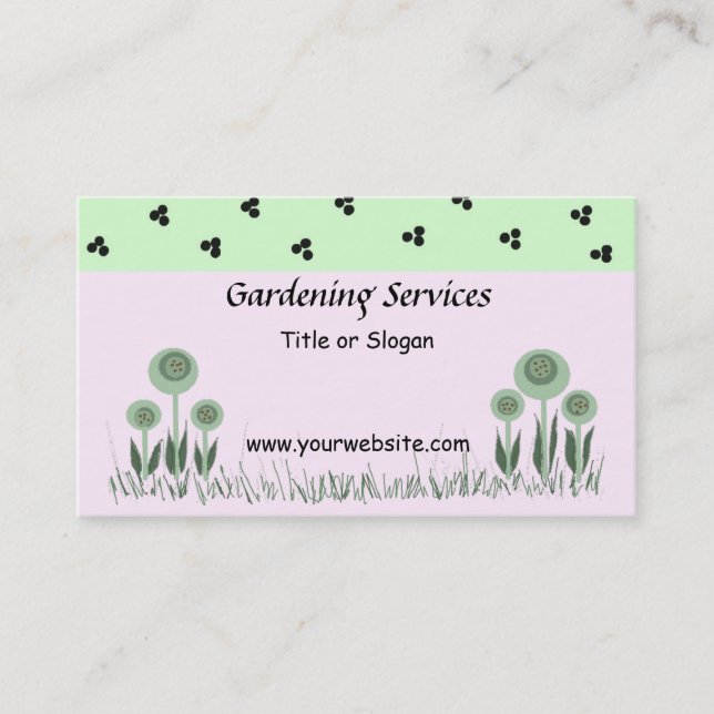 Garden and Landscaping Services Business Card (Front)