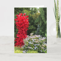 Garden and Red Glass Sculpture