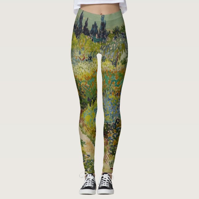 Garden at Arles by Vincent Van Gogh Leggings (Front)