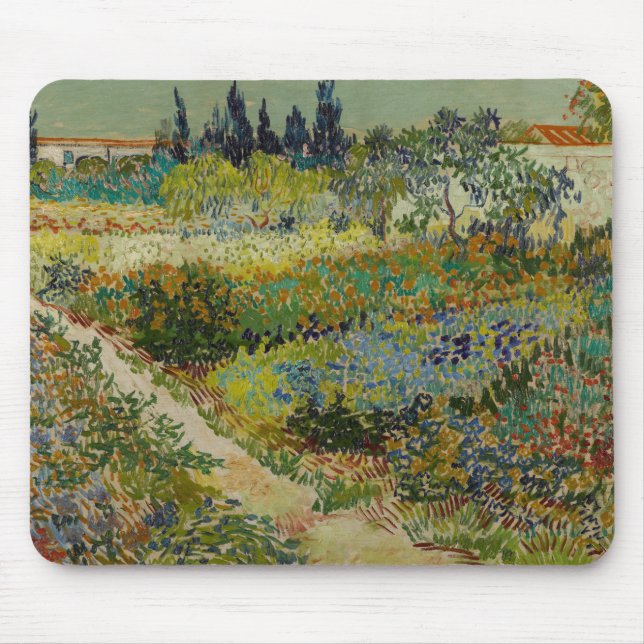 Garden at Arles by Vincent Van Gogh Mouse Mat (Front)