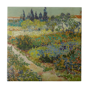 Garden at Arles by Vincent Van Gogh Tile