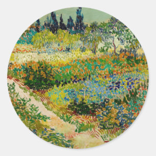 Garden at Arles   Vincent van Gogh Classic Round Sticker