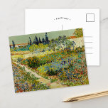 Garden at Arles | Vincent Van Gogh Postcard<br><div class="desc">Garden at Arles (1888) by Dutch post-impressionist artist Vincent Van Gogh. Original artwork is an oil on canvas depicting a lush landscape of colourful flowers. 

Use the design tools to add custom text or personalise the image.</div>
