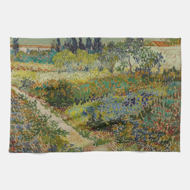 Garden at Arles - Vincent Van Gogh Tea Towel (Horizontal)