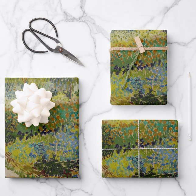 Garden at Arles - Vincent Van Gogh Wrapping Paper Sheet (Front)