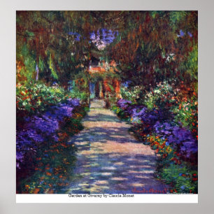 Garden at Giverny by Claude Monet Poster