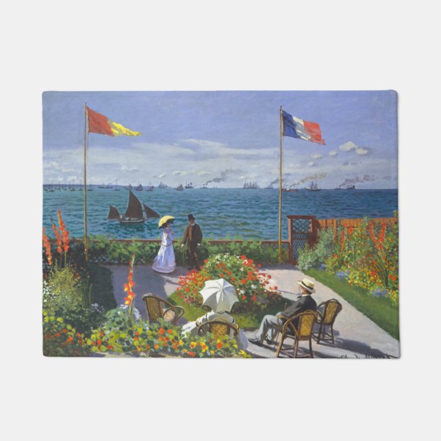 Garden At Saint Adresse Painting By Claude Monet Doormat (Front)
