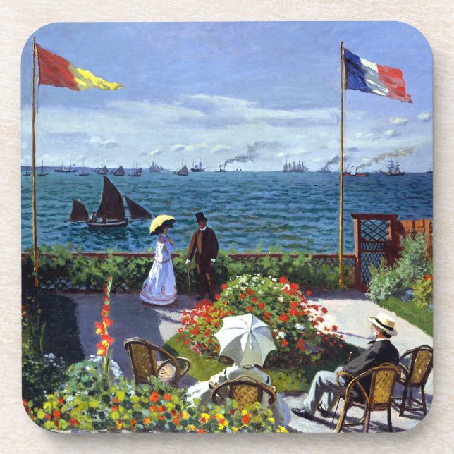 Garden at Sainte-Adresse by Claude Monet Coaster (Front)
