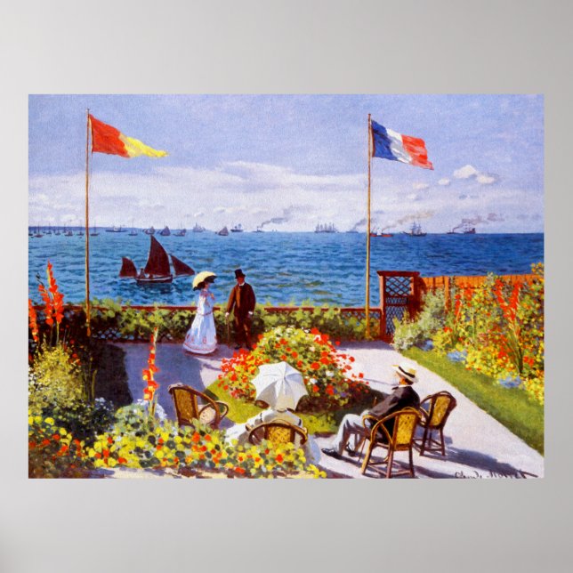 Garden at Sainte-Adresse by Claude Monet Poster (Front)