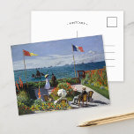 Garden at Sainte-Adresse | Claude Monet Postcard<br><div class="desc">Garden at Sainte-Adresse,  or Jardin à Sainte-Adresse (1867) by French impressionist artist Claude Monet. The painting depicts a sunlit scene of contemporary leisure at Monet's seaside summer resort of Sainte-Adresse.

Use the design tools to add custom text or personalise the image.</div>