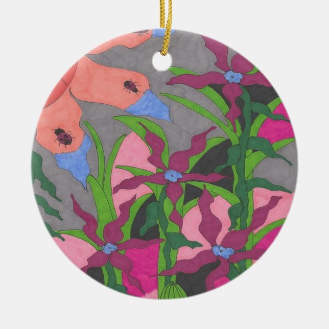 Garden at Twilight Stone Coaster Ceramic Tree Decoration (Front)