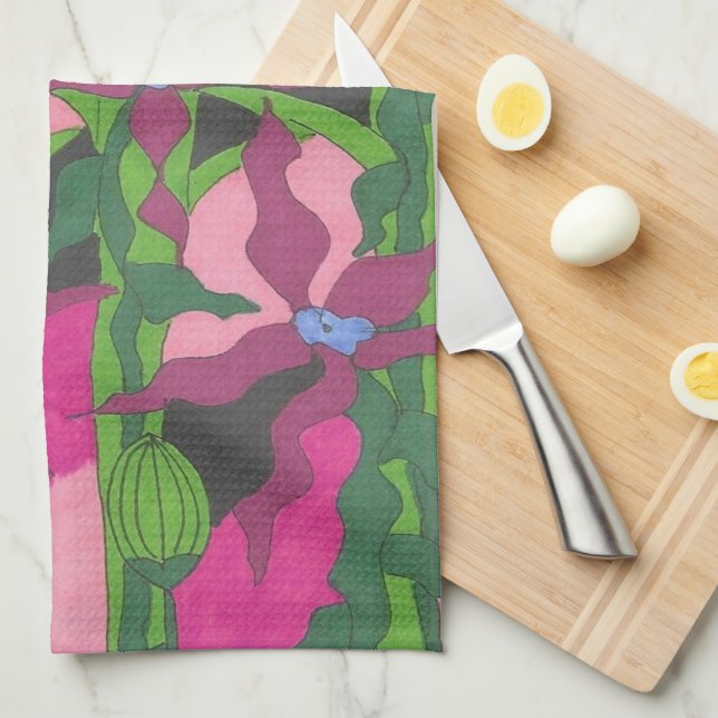Garden at Twilight  Tea Towel (Quarter Fold)