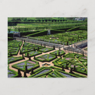 Garden at Villandry Chateau, Indre-et-Loire, Postcard