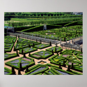 Garden at Villandry Chateau, Indre-et-Loire, Poster