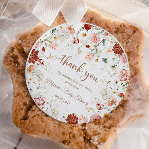 Garden Baby Bloom Baby shower  Classic Round Sticker