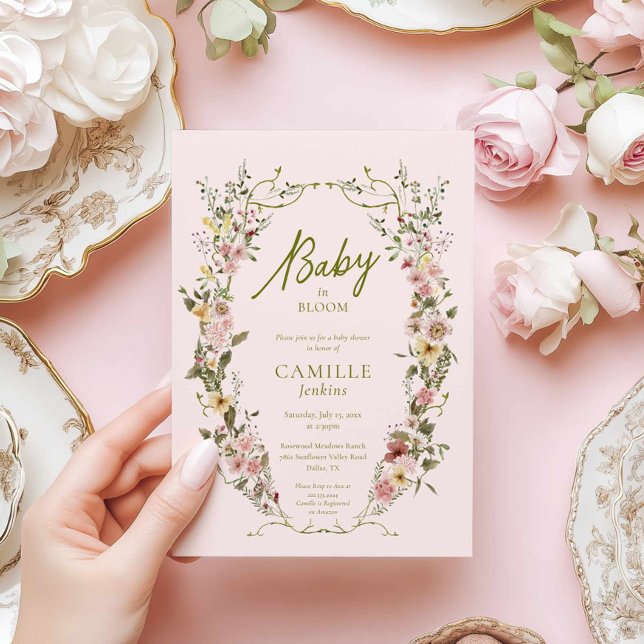 Garden Baby in Bloom Baby Shower Invitation (Garden Baby in Bloom Baby Shower Invite)