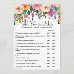 Garden Baby Shower Game w answer back 5x7 size Invitation