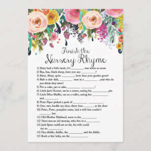 Garden Baby Shower Game w answer back 5x7 size Invitation