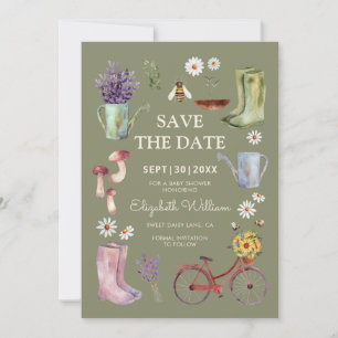 Garden Baby Shower Save The Date Card