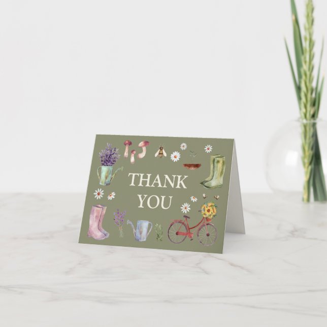 Garden Baby Shower Thank You Card (Front)