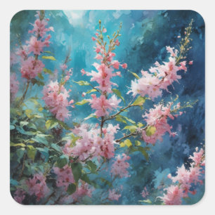 Garden Beauty - Floral Series Art Collection Square Sticker