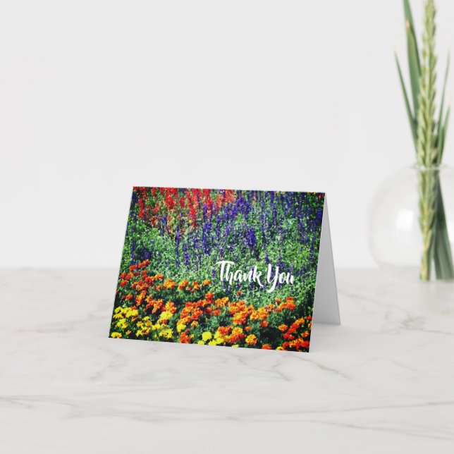 Garden Beauty Flower Art Thank You Card (Front)