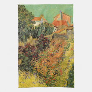 Garden Behind a House by Vincent van Gogh Tea Towel