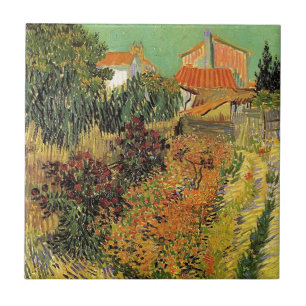 Garden behind a House.  Vincent van Gogh. Tile