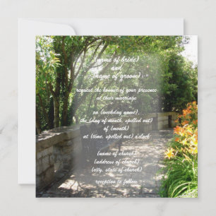 garden bench invitation