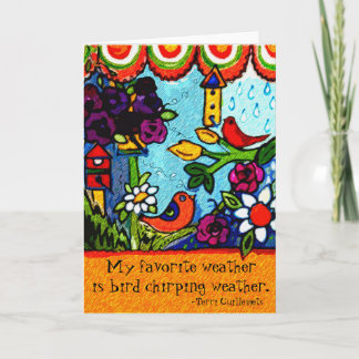 Garden birdhouse Greeting Card Birds Summer Spring