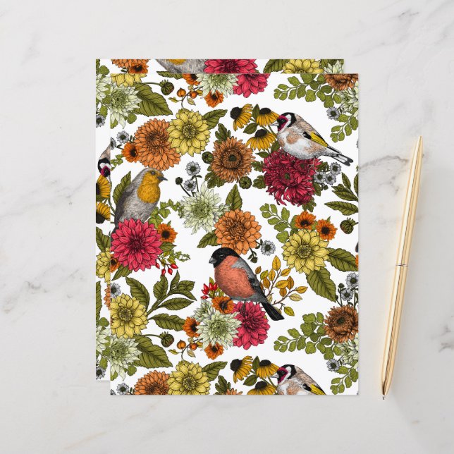 Garden birds and flowers 1 (Front/Back In Situ)