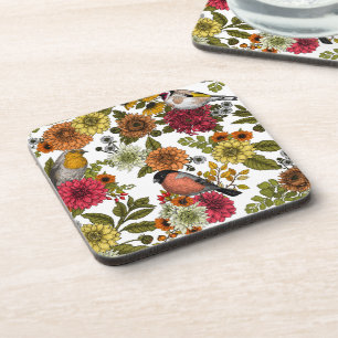 Garden birds and flowers 1 coaster
