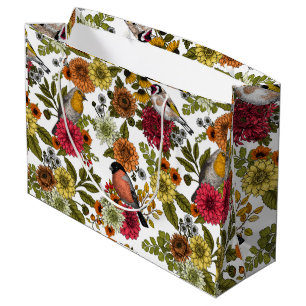 Garden birds and flowers 1 large gift bag