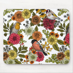 Garden birds and flowers 1 mouse mat