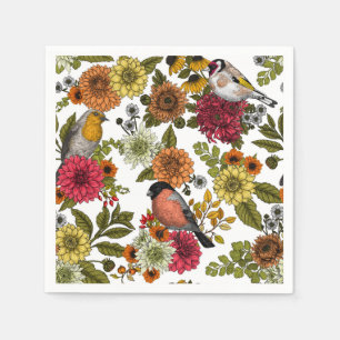 Garden birds and flowers 1 napkin