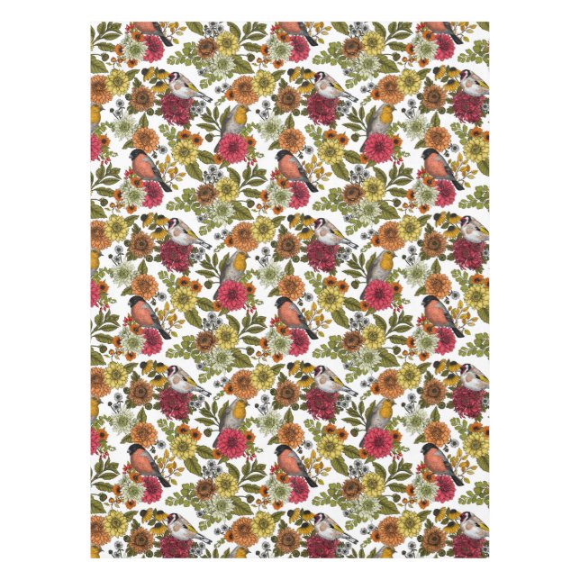 Garden birds and flowers 1 tablecloth (Front)