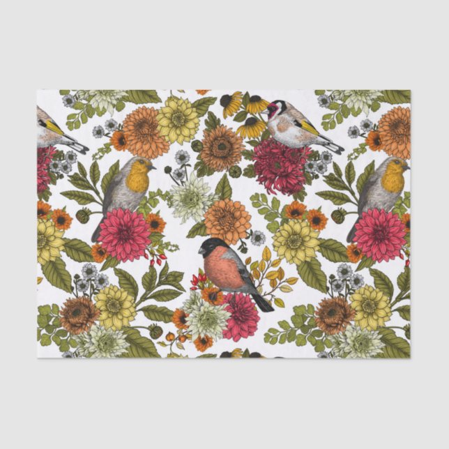 Garden birds and flowers 1 tissue paper (Front)