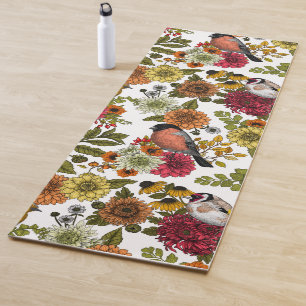 Garden birds and flowers 1 yoga mat