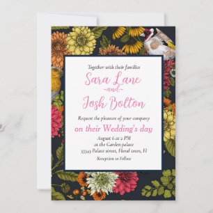 Garden birds and flowers 2 invitation