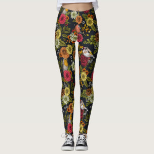 Garden birds and flowers 2 leggings