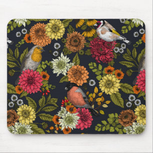 Garden birds and flowers 2 mouse mat
