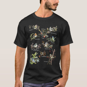 Garden Birds Blackbird Tit Wren Sparrow Robin T-Shirt