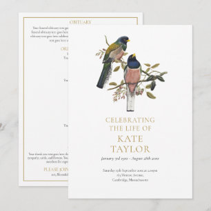 Garden Birds Funeral Memorial Order Of Service Programme