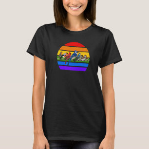 Garden Birds Rainbow Blue Jay Cardinal Birdwatcher T-Shirt