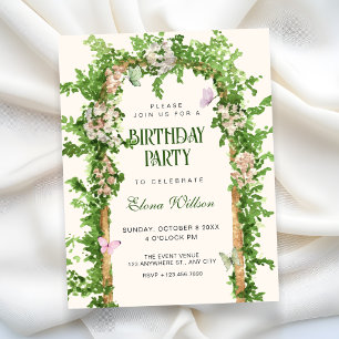 Garden birthday invitation